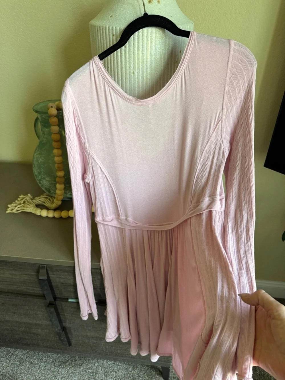 FrLight Pink Long Sleeve Flowy Tunic Dress - Picture 4 of 6